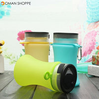 550ml Collapsible Silicone Waterproof Sport Water Bottle With Solar Energy Charge LED Camping Latern