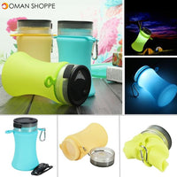 550ml Collapsible Silicone Waterproof Sport Water Bottle With Solar Energy Charge LED Camping Latern