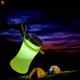 550ml Collapsible Silicone Waterproof Sport Water Bottle With Solar Energy Charge LED Camping Latern