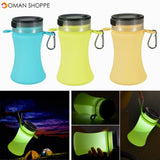 550ml Collapsible Silicone Waterproof Sport Water Bottle With Solar Energy Charge LED Camping Latern