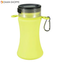 550ml Collapsible Silicone Waterproof Sport Water Bottle With Solar Energy Charge LED Camping Latern