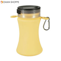 550ml Collapsible Silicone Waterproof Sport Water Bottle With Solar Energy Charge LED Camping Latern