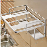 550x385x245mm Hanging Microwave Oven Stand Storage Rack Shelf Space Saving Kitchen Bracket Frame 