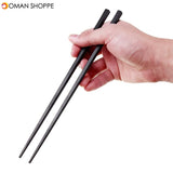 5Pairs (10 PCS) Alloy Non-Slip Reusable Chopsticks Sushi Set Chinese Food Chop Sticks Tableware