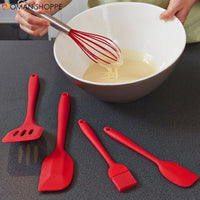 5Pcs/ Set Food-grade Silicone Non-scratch Cooking Slotted Turner Spoon Soup Ladle Spaghetti Server Scrapers Whisk Food Tongs Kitchen Utensils