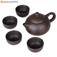 5Pcs/set  Kung Fu Tea Chinese Ceramic Cups Yixing Purple Clay Tea Pot