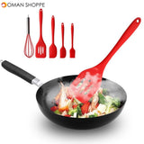 5Pcs/Set Silicone Cooking Utensils Sets Egg Beater Spoon Spatula Oil Brush Kitchenware Kit Kitchen Tools Accessories