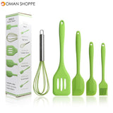 5Pcs/Set Silicone Cooking Utensils Sets Egg Beater Spoon Spatula Oil Brush Kitchenware Kit Kitchen Tools Accessories