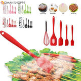 5Pcs/Set Silicone Cooking Utensils Sets Egg Beater Spoon Spatula Oil Brush Kitchenware Kit Kitchen Tools Accessories