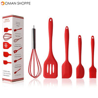 5Pcs/Set Silicone Cooking Utensils Sets Egg Beater Spoon Spatula Oil Brush Kitchenware Kit Kitchen Tools Accessories