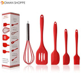 5Pcs/Set Silicone Cooking Utensils Sets Egg Beater Spoon Spatula Oil Brush Kitchenware Kit Kitchen Tools Accessories