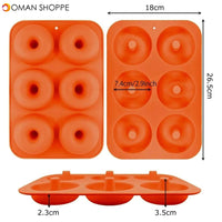 6 Even Donut Mould Silica Gel Mold 6-piece Cake Baking Round Shape DIY Tool Decorating Cake Household Tools