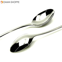 6PCS Silver Stainless Steel Spoon Set Long Handle Spoon Nordic Stirring Cocktail Coffee Dessert European Tableware