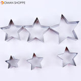 6 Pcs/Set 3D Cookie Mold Star High Quality Stainless Steel Biscuit Cookie Cutter