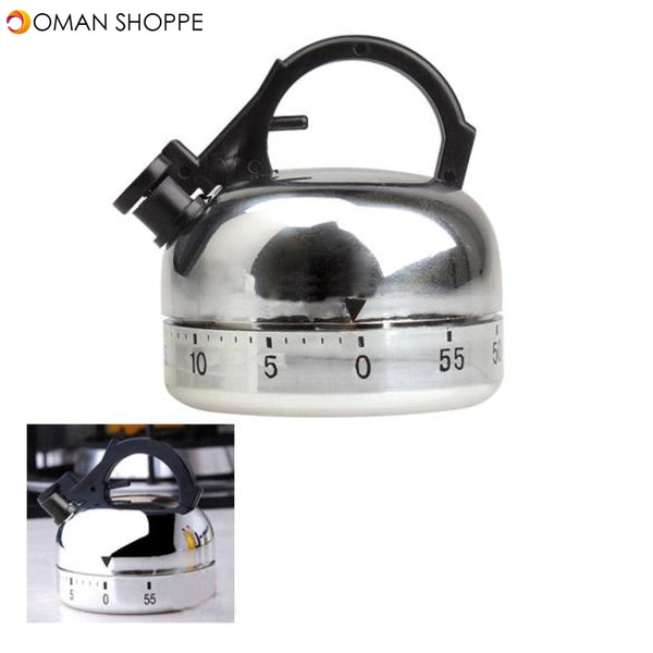 60 Minute Counting Teapot Shaped Timer Kitchen Cooking Mechanical Alarm Clock Timer