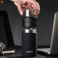 600ml/20 oz Insulated Water Bottle Tea Cup with Tea Infuser Travel Mug Tumbler