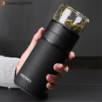 600ml/20 oz Insulated Water Bottle Tea Cup with Tea Infuser Travel Mug Tumbler