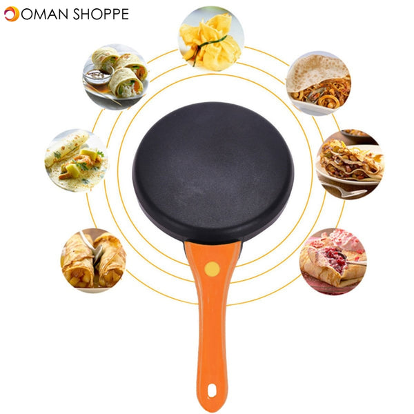 600W Orange Kitchen Electric Griddle Pancake Baking Crepe Maker Cake Pan Pizza Machine