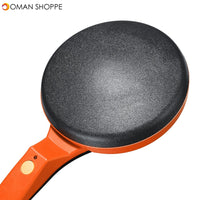 600W Orange Kitchen Electric Griddle Pancake Baking Crepe Maker Cake Pan Pizza Machine