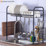 60/70/80/90cm 304 Stainless Steel Single Layer Rack Shelf Storage for Kitchen Dishes Arrangement