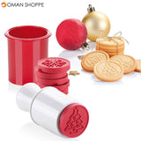 6Pcs Christmas Cookie Stamp Biscuit Mold Cookie Plunger Cutter DIY Baking Mold