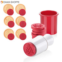 6Pcs Christmas Cookie Stamp Biscuit Mold Cookie Plunger Cutter DIY Baking Mold