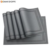 6Pcs Table Mats Vinyl Non-Slip Insulation Placemat Washable Dining Room Decor Drink Placement Mat Against Hot Mat