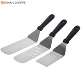 6Pcs/3 pcs Stainless Steel Spatula Set With Wood Handle For Grill Griddle Salad scraper chopper Pizza BBQ Baking kitchen Tools