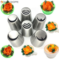 6pcs/set Russian Tulip Icing Piping Nozzles Kitchen Nozzle Tips Pastry Cake Decoration Tool