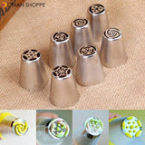 7 pcs Stainless Steel Russian Tulip Icing Piping Nozzles Cake Decoration Cream Tips DIY Cake Tool Bakeware Set Rose Flowers