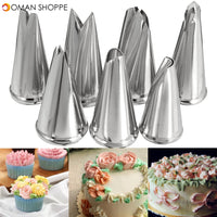 7pcs Leaf Cup Cake Decor Stainless Steel Icing Piping Nozzles Set Pastry Tips