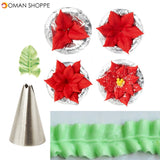 7pcs Leaf Cup Cake Decor Stainless Steel Icing Piping Nozzles Set Pastry Tips