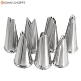 7pcs Leaf Cup Cake Decor Stainless Steel Icing Piping Nozzles Set Pastry Tips