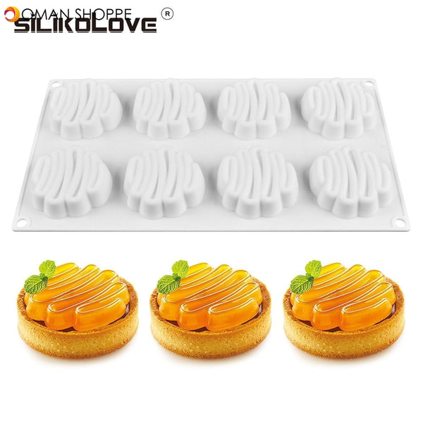 8 Cavity 3D Silicone Cake Mold Baking Tools DIY Mousse Dessert Bakeware Cooking Decorating Tools Moulds