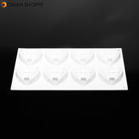 8 Grids Diamond Heart Dessert 3D Cake Mold Art Mousse Silicone Mould 