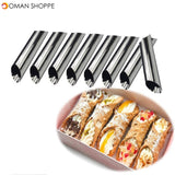 8 Pcs 1 Set Danish Stainless Steel Tube Cream Molds Cake Dessert Pastry Cream Molds Croissant Mold Stainless Steel DIY Baking Mold Cake Kitchen Mold Cooking Tool