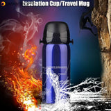 800ml Stainless Steel Double Cover Thermal Insulation Kettle Vacuum Thermos Flask Travel Mug