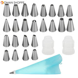 83 Pieces Cake Decorating Tools Kit Turntable Pastry Nozzles Cream Confectionery Bags Icing Piping Nozzles Tips Baking Tools