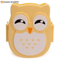 900ml Plastic Bento Lunch Box Square Cartoon Owl Microwave Oven Food Container