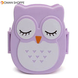 900ml Plastic Bento Lunch Box Square Cartoon Owl Microwave Oven Food Container