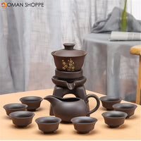 9Pcs Chinese Real Zisha Purple Clay Tea Set Oriental China Tea Set Tea Pot Cups