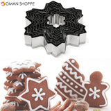 9Pcs Stainless Steel Snowflake Biscuit Cookie Cutters Fondant Cake Decorating Mold