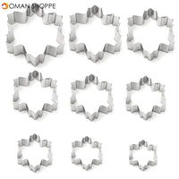 9Pcs Stainless Steel Snowflake Biscuit Cookie Cutters Fondant Cake Decorating Mold