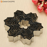 9Pcs Stainless Steel Snowflake Biscuit Cookie Cutters Fondant Cake Decorating Mold