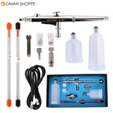 Airbrush Gun Set 0.2 0.3 0.5mm Nozzle Airbrush Pen Kit Dual Action Gravity Feed Spray Gun for Painting Cake