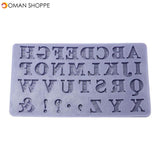 Alphabet Silicone Mold Capital Letter Punctuation Fondant Biscuit Cake Mould