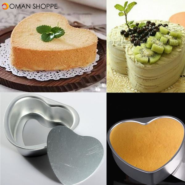 Aluminum Alloy Love Heart Shaped Cake Pan Biscuit Baking Mold 3 Sizes