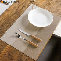 Anti-skid Placemat Washable Dining Table Mats Heat Resistant Decorative Placements Woven Vinyl Place Mats Pack of 4PCS