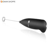 Automatic Milk Frother Blender Electric Handhold Stainless Steel Mini Coffee Milk Mixer Portable Egg Beater (Black)