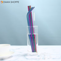 B51135 Stainless Steel Metal Drinking Straw Reusable Straws Cleaner Brush Kit